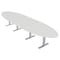 Skutchi Designs 45 in W, 165.75 in L, 29 in H, Engineered Wood Top, White HAR-OVL-45X166-T-WHCYPRESS - alternate 1